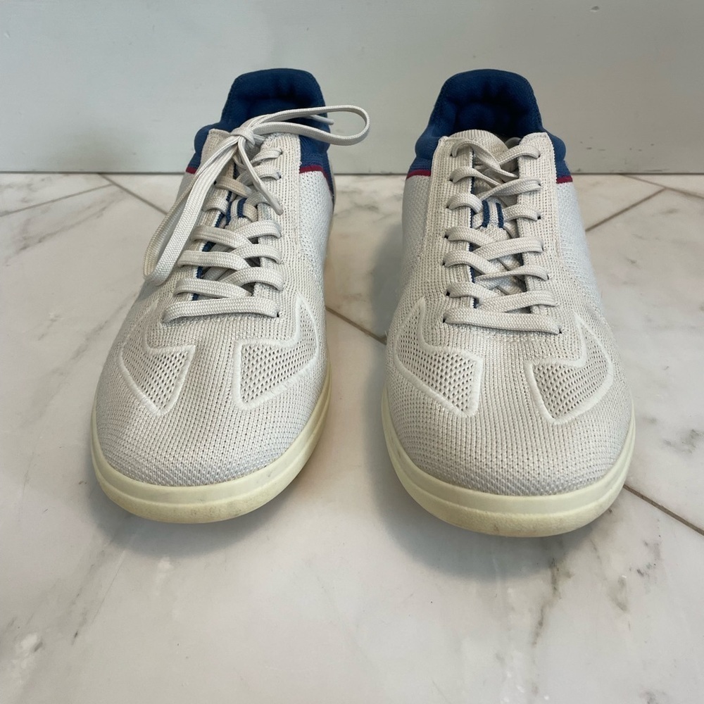 Rothy’s, men’s 10, RS01 off-white blue knit trainer zero drop removable insoles - Picture 2 of 15